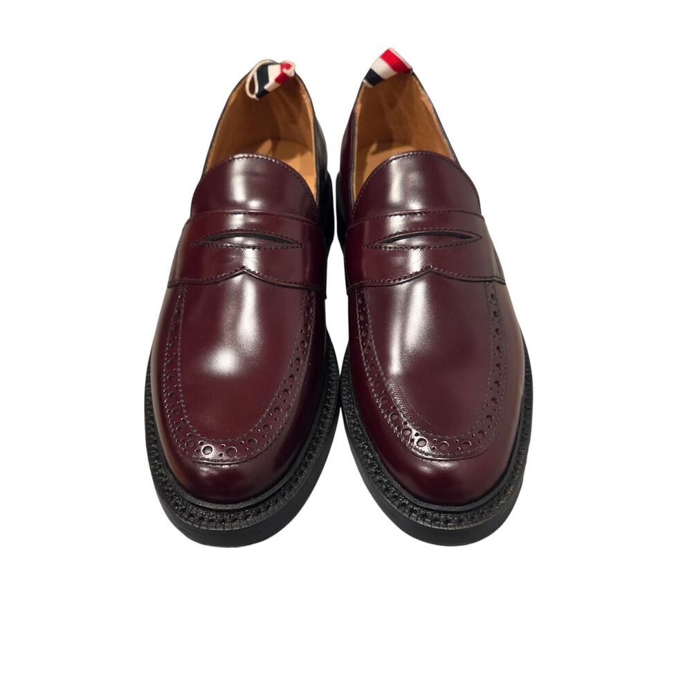 Thom Browne Classic leather burgundy penny loafers size 8.5